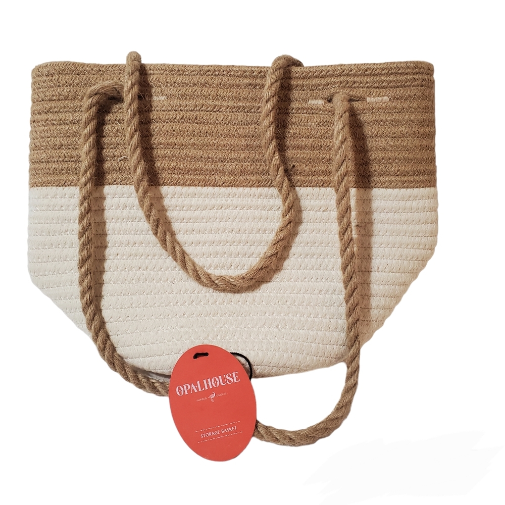 Opalhouse Storage Basket Round Bottom Tote Bag With Handles